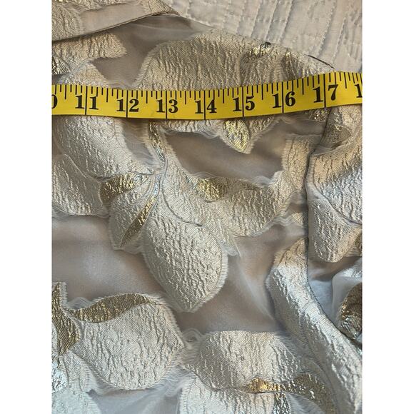 ALEX Evenings Jacquard Gold Mother Of The Bride Dress Gown Point Collar 14 16 - Picture 13 of 16